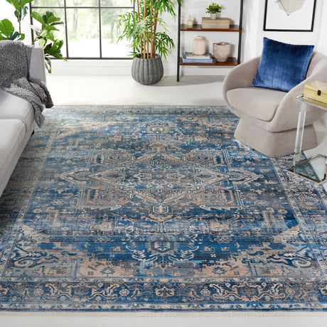 Safavieh Vintage Persian 6'-0" x 9'-0" Rug in Navy / Ivory