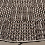 Safavieh Sisal All-Weather 6'-7" x 6'-7" Rug in Black / Grey