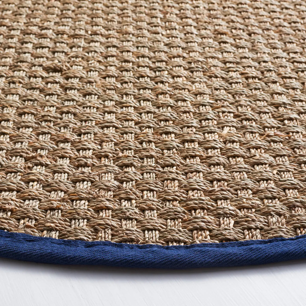 Safavieh Natural Fiber 6'-0" x 6'-0" Rug in Natural / Navy Blue