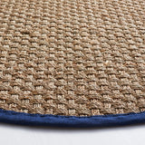 Safavieh Natural Fiber 6'-0" x 6'-0" Rug in Natural / Navy Blue