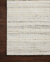 Loloi Jamie Jem-01 Ivory/Dove Rug - corner on wood