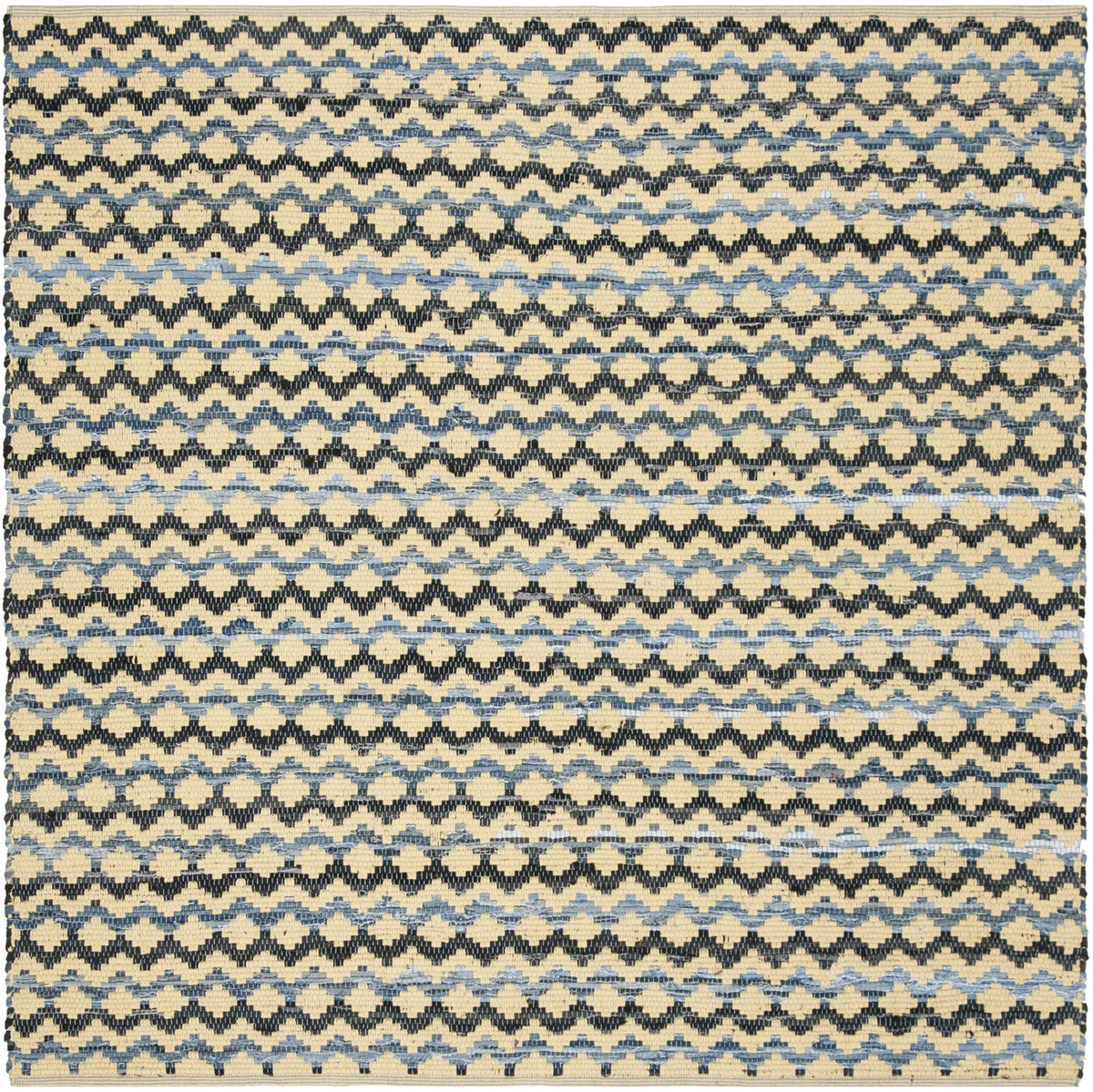Safavieh Montauk 6'-0" x 6'-0" Rug in Gold / Blue/Black