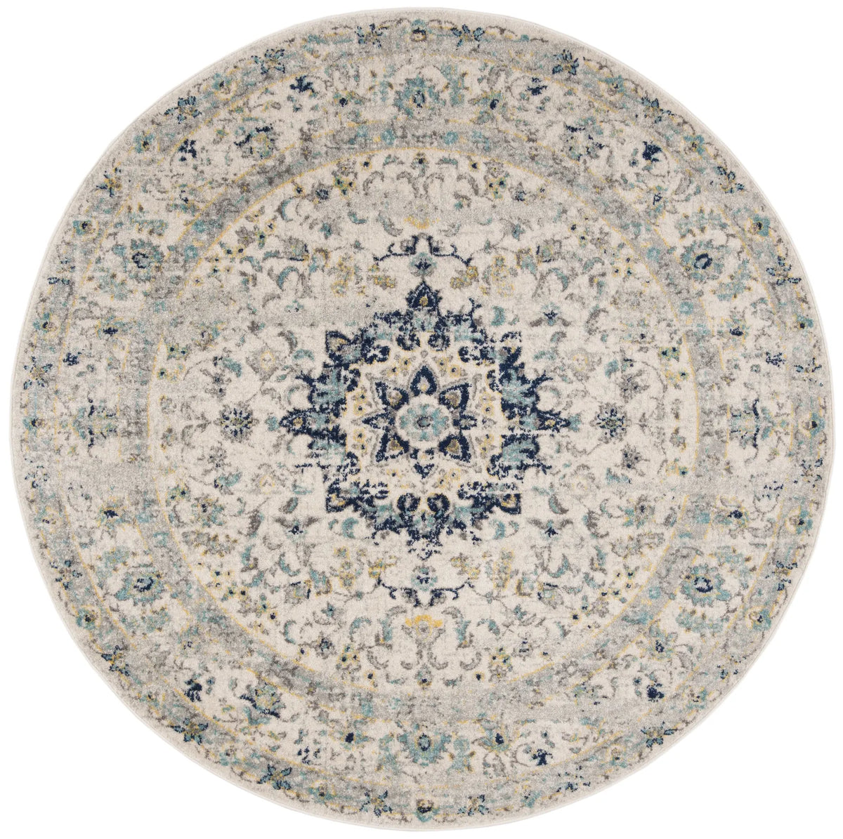 Safavieh Madison 5'-1" x 5'-1" Rug in Ivory / Blue