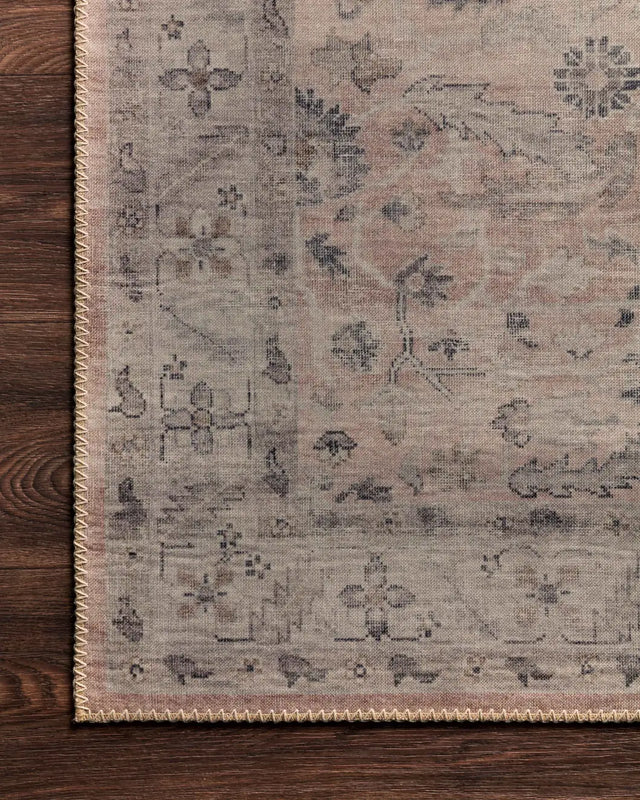 Loloi Hathaway Hth-06 Blush/Multi Rugs - corner on wood