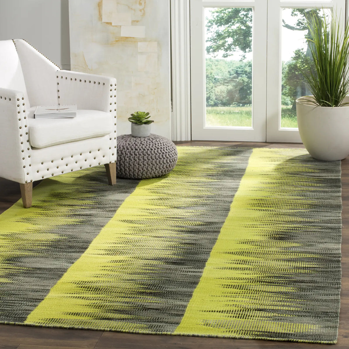 Safavieh Kilim 5'-0" x 8'-0" Rug in Green / Charcoal