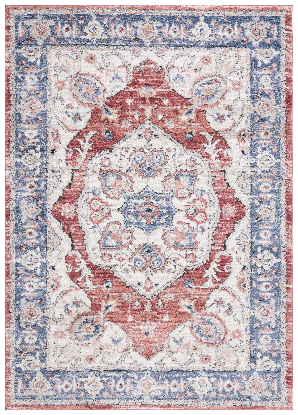Safavieh Luna 4'-5" x 6'-5" Rug in Beige / Blue Rust