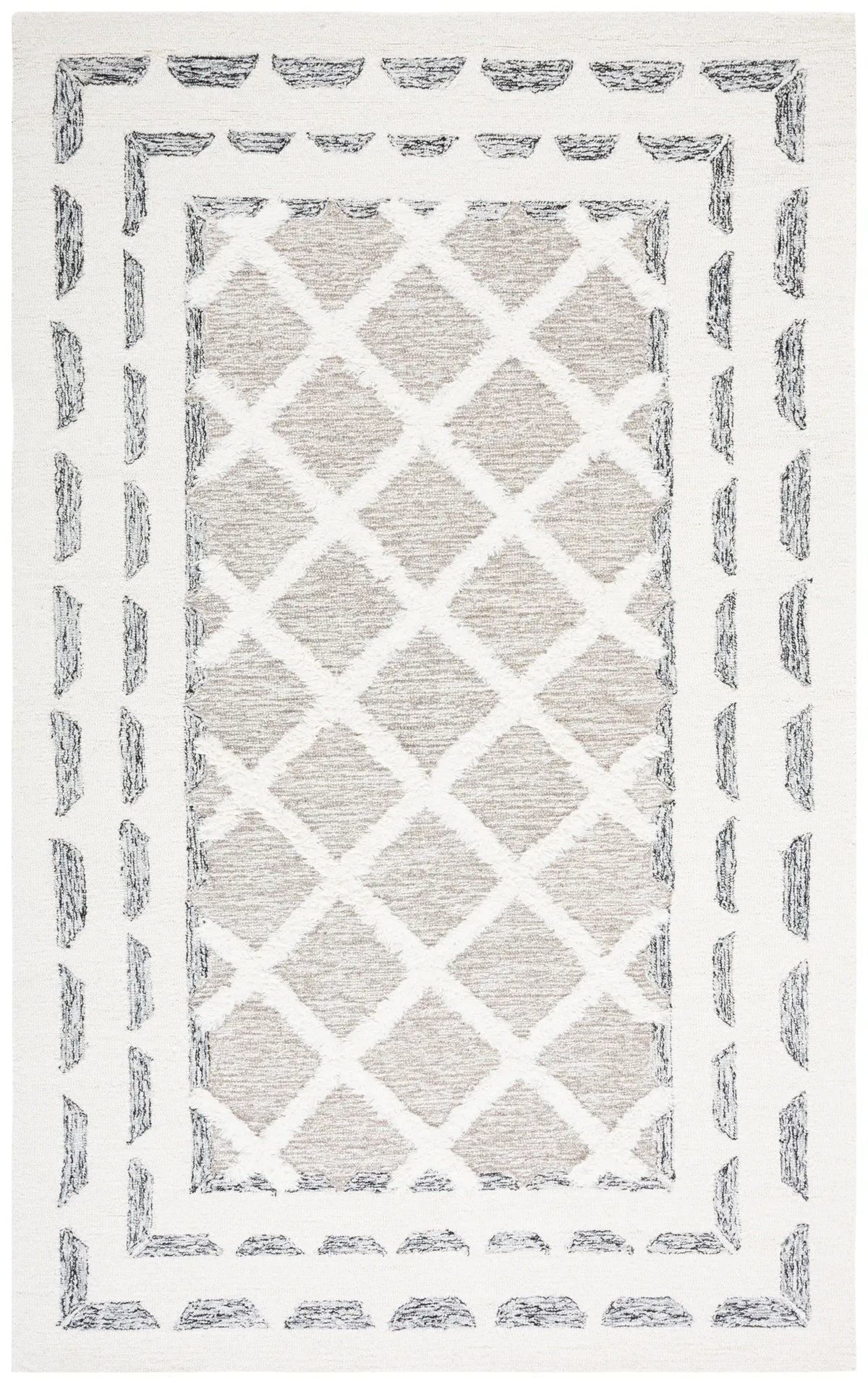 Safavieh Casablanca 4'-0" x 6'-0" Rug in Grey / Ivory