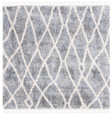Safavieh Berber Fringe Shag 6'-7" x 6'-7" Rug in Dark Grey / Cream