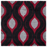 Safavieh Florida Shag 6'-7" x 6'-7" Rug in Black / Red