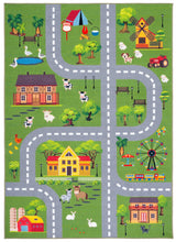 Safavieh Kids Playhouse 200 4'-4" x 6'-0" Rug in Dark Green / Light Grey