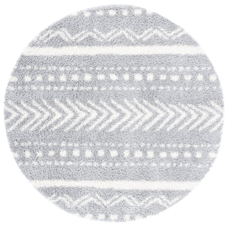 Safavieh Parma Shag 6'-7" x 6'-7" Rug in Grey / Ivory