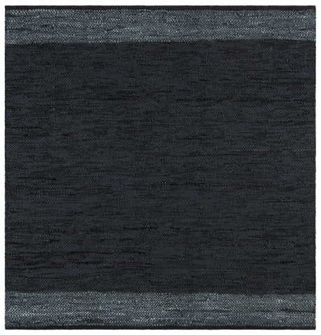Safavieh Vintage Leather 6'-0" x 6'-0" Rug in Black / Grey