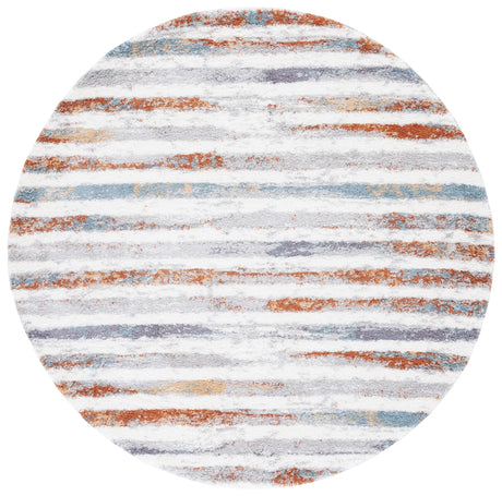 Safavieh Berber Shag 7'-0" x 7'-0" Rug in Blue Rust / Ivory