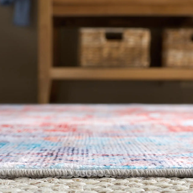 Safavieh Martha Stewart Washable 5'-0" x 7'-0" Rug in Turquoise / Rust