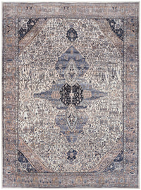 Nourison Grand Washables Grw05 Ivory Blue Area Rug