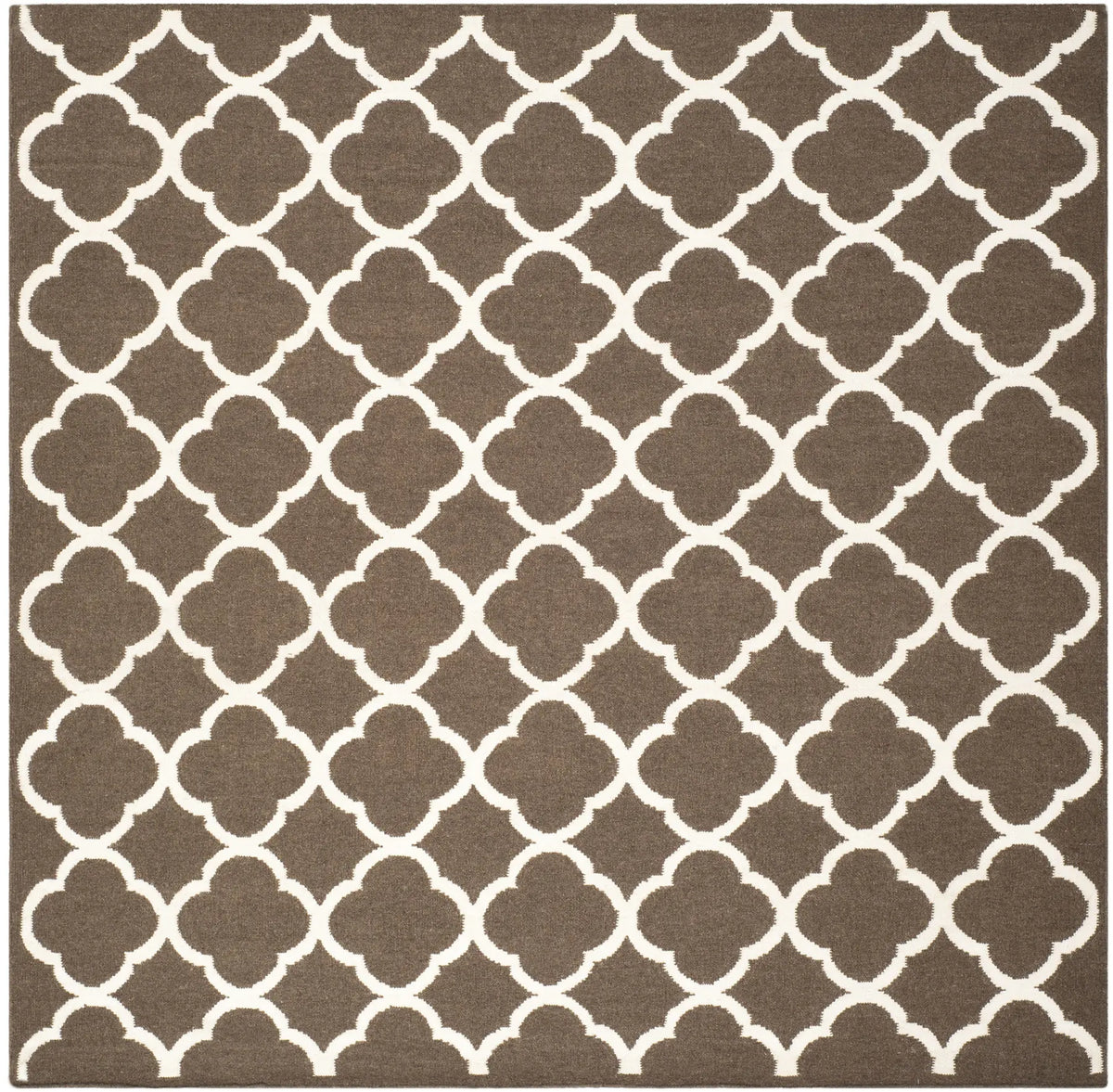 Safavieh Dhurries 7'-0" x 7'-0" Rug in Brown / Ivory