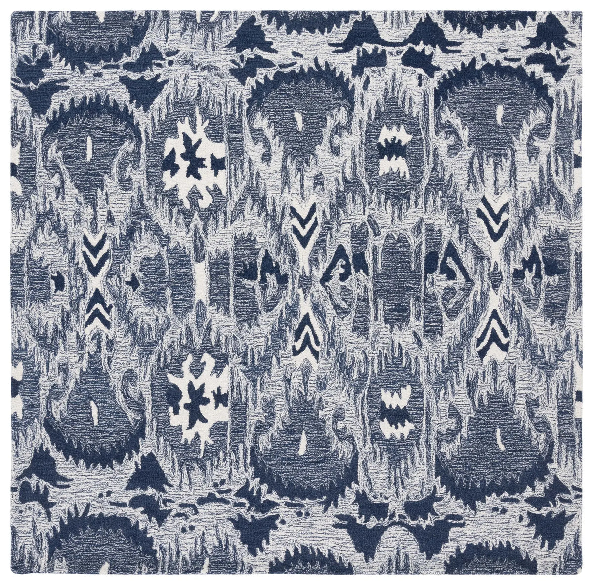 Safavieh Ikat 6'-0" x 6'-0" Rug in Blue / Ivory