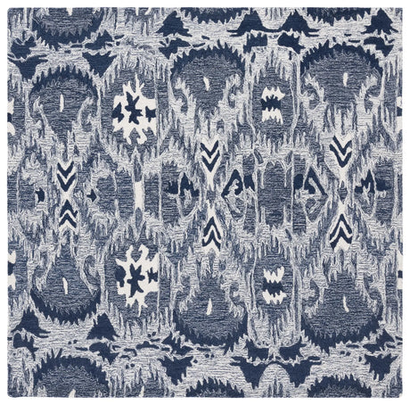 Safavieh Ikat 6'-0" x 6'-0" Rug in Blue / Ivory
