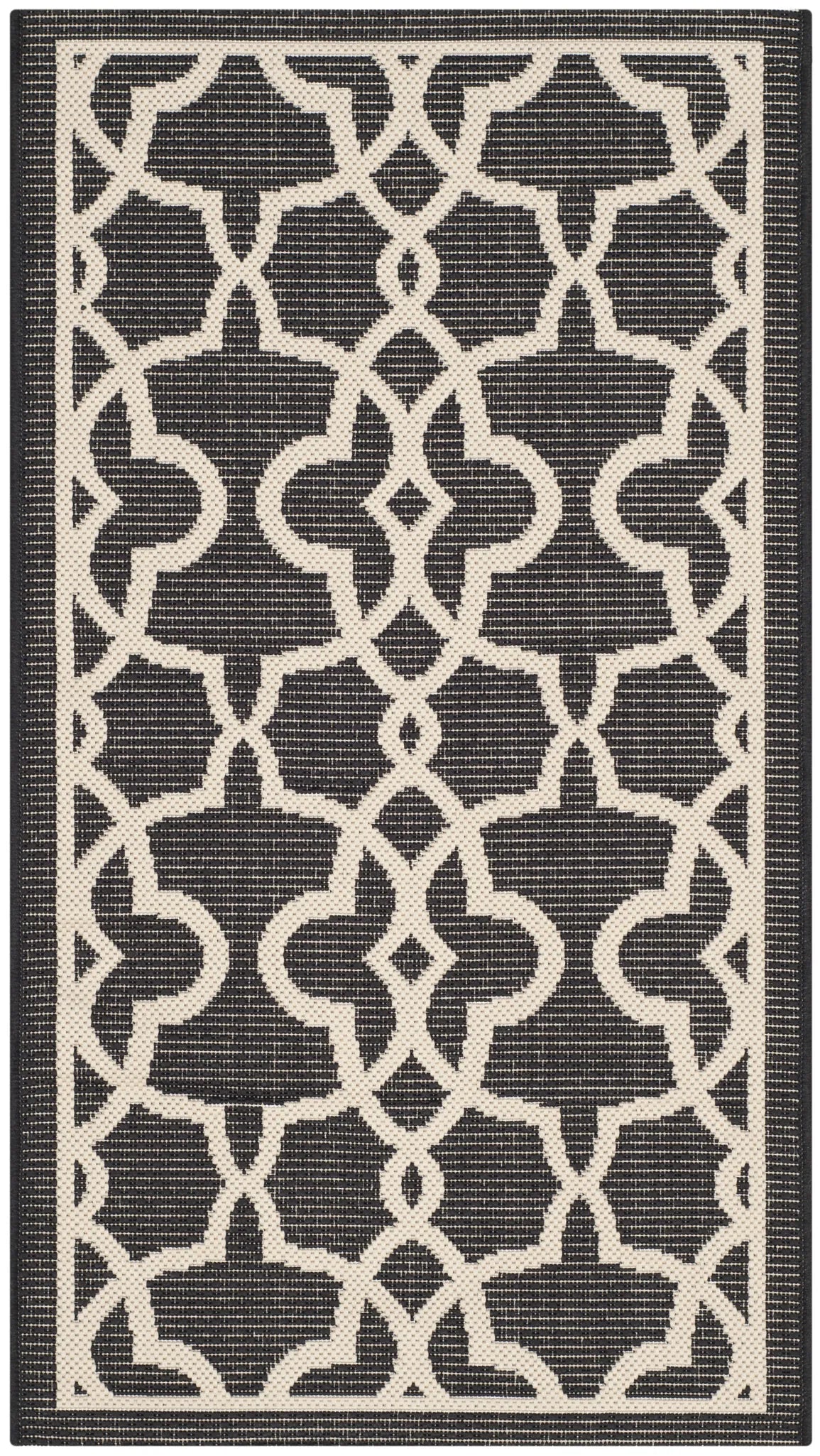 Safavieh Courtyard 2'-0" x 3'-7" Rug in Black / Beige