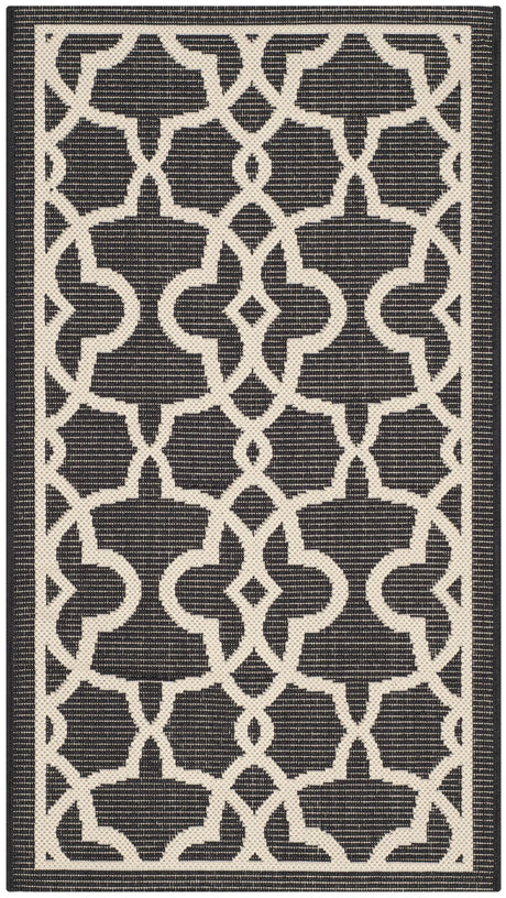 Safavieh Courtyard 2'-0" x 3'-7" Rug in Black / Beige