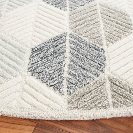 Safavieh Ebony 6'-0" x 6'-0" Rug in Grey / Ivory