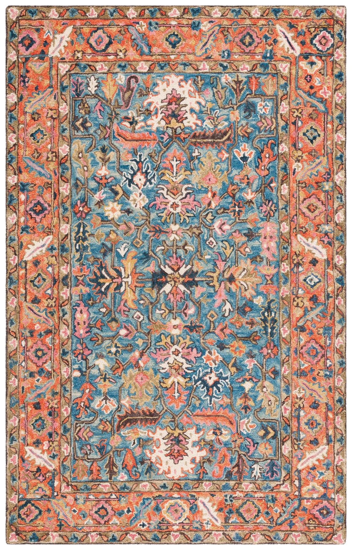 Safavieh Blossom 4'-0" x 6'-0" Rug in Blue / Rust