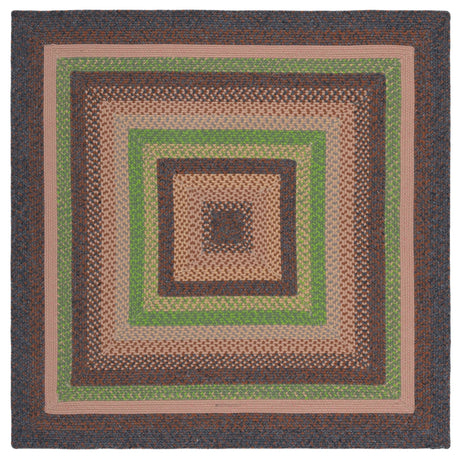 Safavieh Braided 5'-0" x 5'-0" Rug in Brown / Green