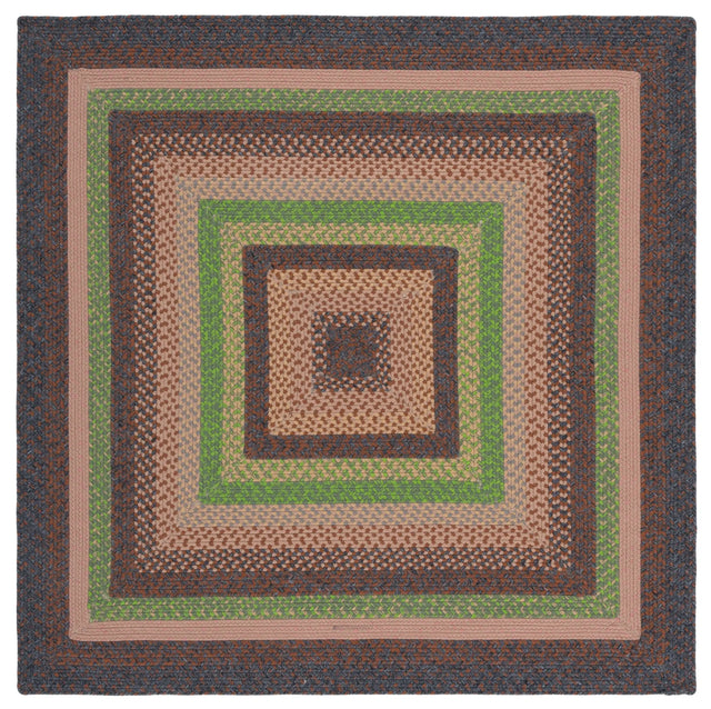 Safavieh Braided 5'-0" x 5'-0" Rug in Brown / Green