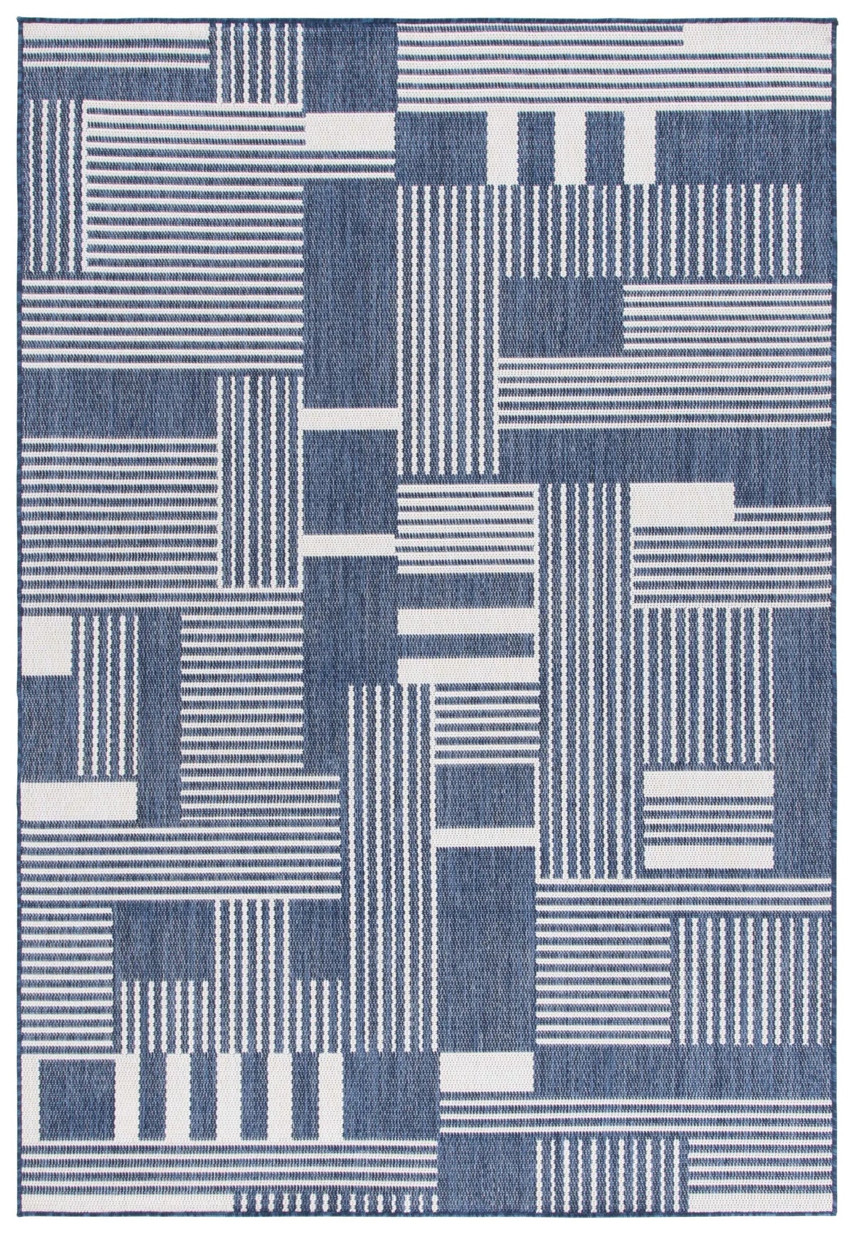 Safavieh Beach House 4'-0" x 6'-0" Rug in Navy / Ivory