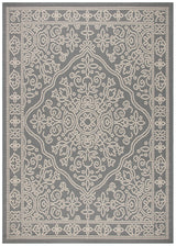 Safavieh Courtyard 8'-0" x 11'-0" Rug in Anthracite / Beige
