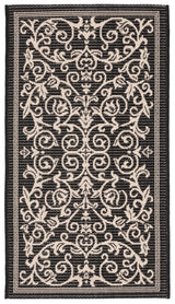 Safavieh Courtyard 2'-0" x 3'-7" Rug in Black / Sand