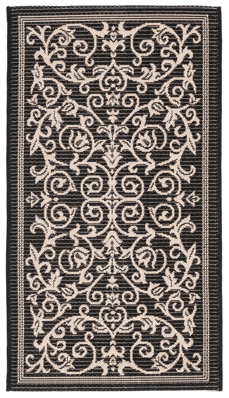 Safavieh Courtyard 2'-0" x 3'-7" Rug in Black / Sand