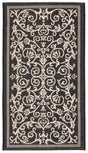 Safavieh Courtyard 2'-0" x 3'-7" Rug in Black / Sand