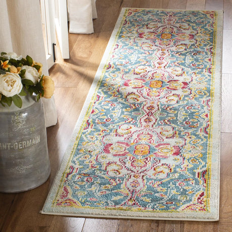 Safavieh Phoenix 100 2'-3" x 8'-0" Rug in Blue / Yellow