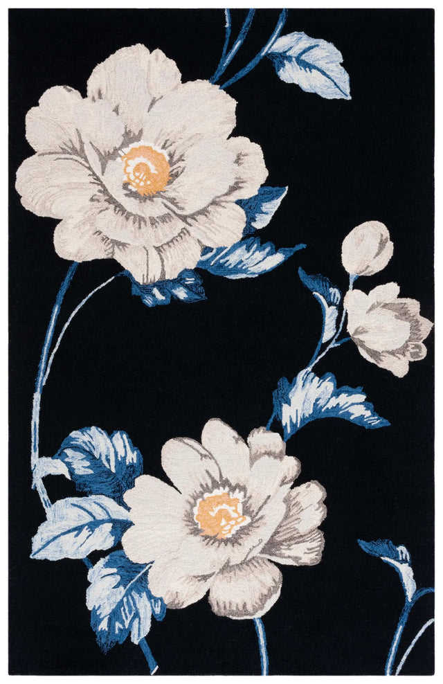 Safavieh Jardin 4'-0" x 6'-0" Rug in Black / Ivory