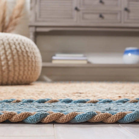 Safavieh Natural Fiber 5'-0" x 8'-0" Rug in Natural / Blue