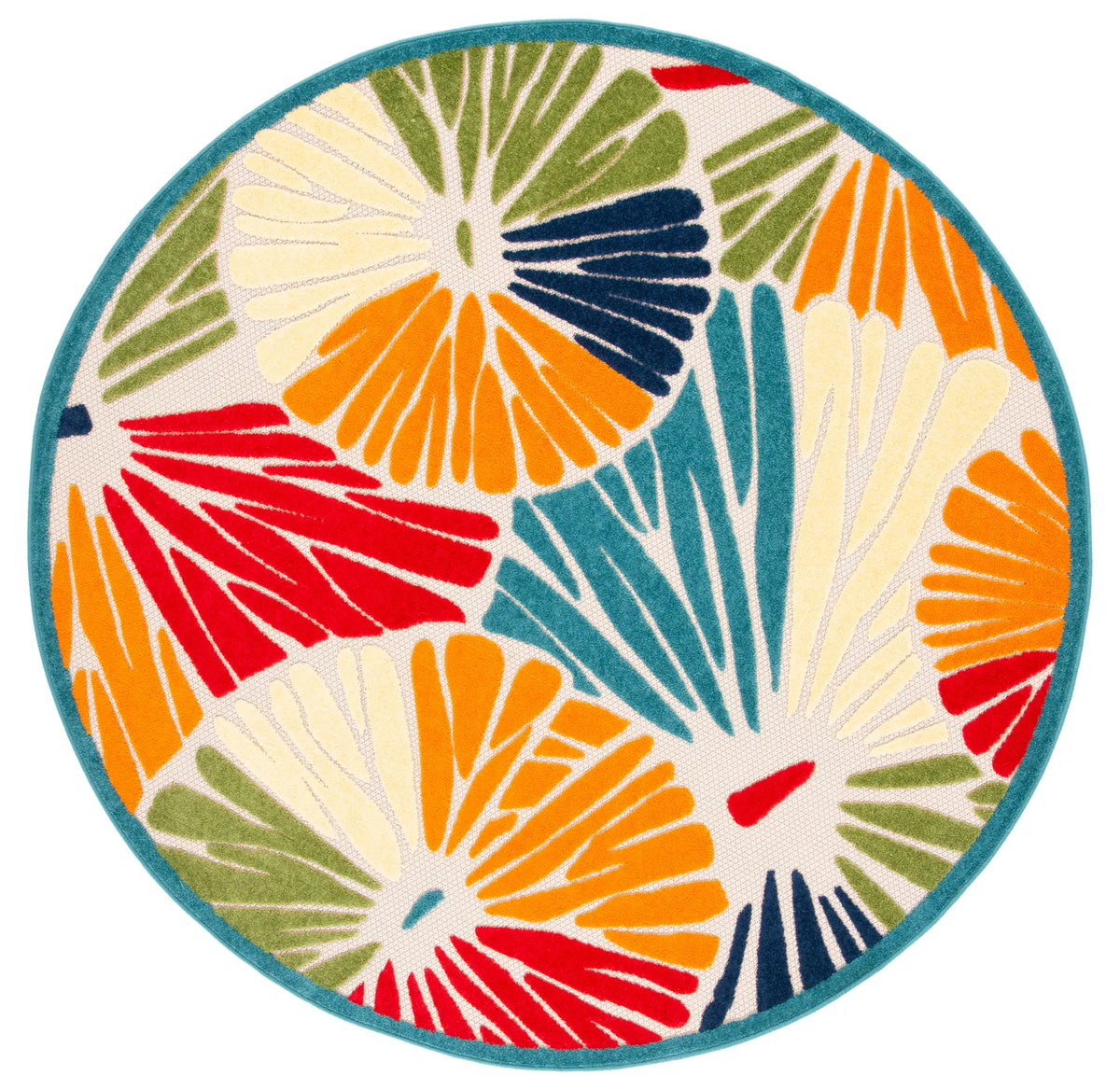 Safavieh Cabana 6'-7" x 6'-7" Rug in Ivory / Blue