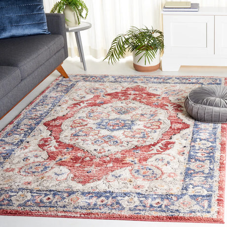 Safavieh Luna 4'-5" x 6'-5" Rug in Beige / Blue Rust