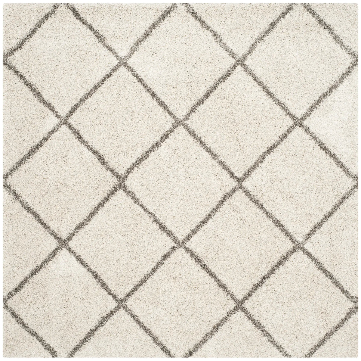 Safavieh Hudson Shag 7'-0" x 7'-0" Rug in Ivory / Grey