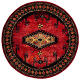 Safavieh Vintage Hamadan 6'-7" x 6'-7" Rug in Red / Black
