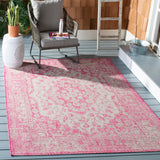 Safavieh Courtyard 5'-3" x 7'-7" Rug in Fuchsia / Grey