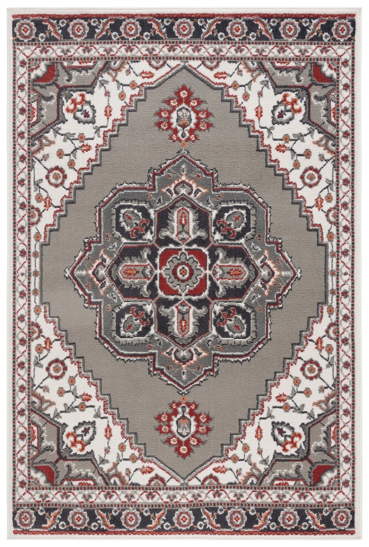 Safavieh Pyramid 4'-5" x 6'-5" Rug in Grey/Ivory / Rust