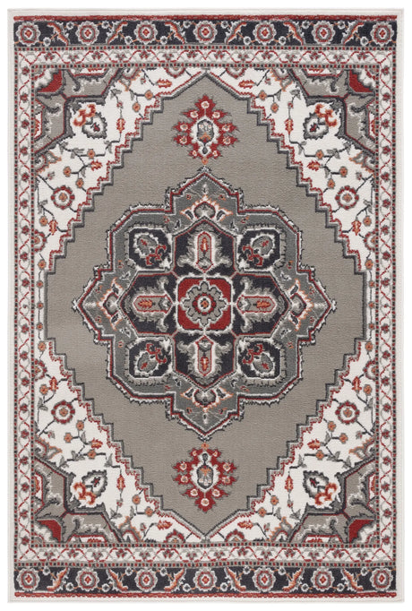 Safavieh Pyramid 4'-5" x 6'-5" Rug in Grey/Ivory / Rust