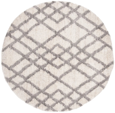 Safavieh Berber Shag 200 5'-3" x 5'-3" Rug in Cream / Grey