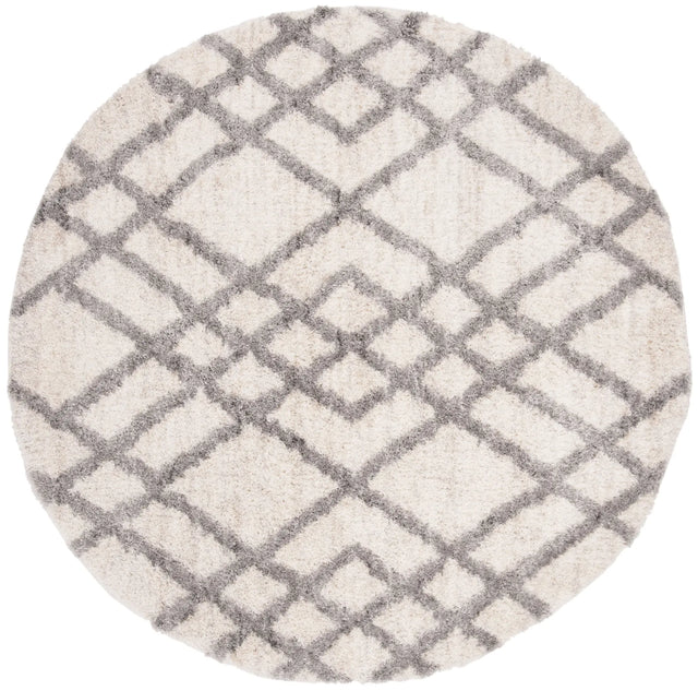 Safavieh Berber Shag 200 5'-3" x 5'-3" Rug in Cream / Grey