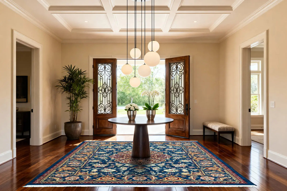 Dynamic Rugs Wade 18607 Power Loomed Traditional Navy/Red/Multi Rug - Room