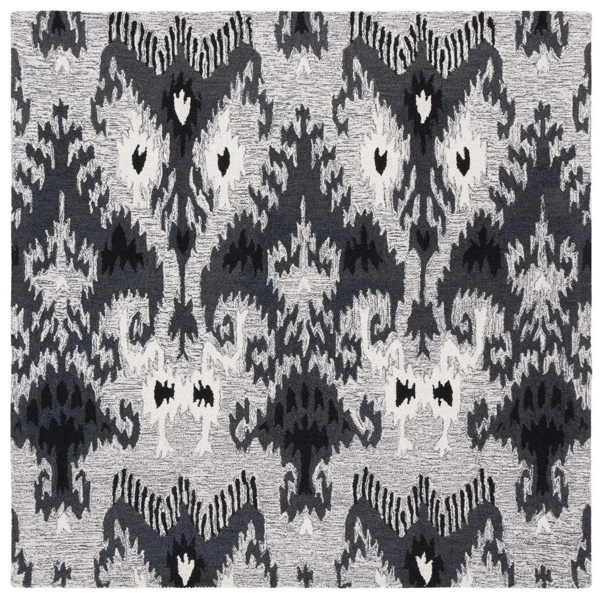 Safavieh Ikat 6'-0" x 6'-0" Rug in Grey / Black