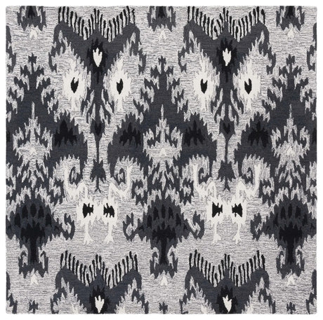 Safavieh Ikat 6'-0" x 6'-0" Rug in Grey / Black