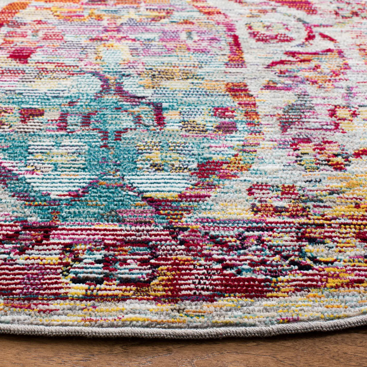 Safavieh Crystal 7'-0" x 7'-0" Rug in Light Blue / Orange