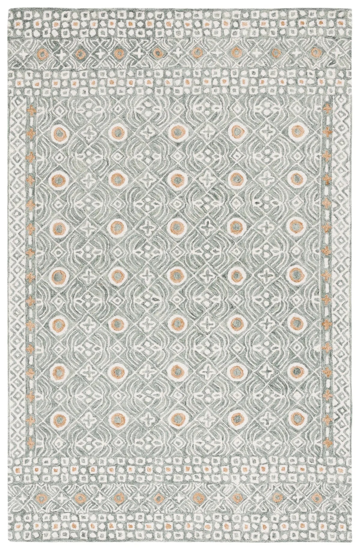 Safavieh Micro-Loop 4'-0" x 6'-0" Rug in Green / Ivory